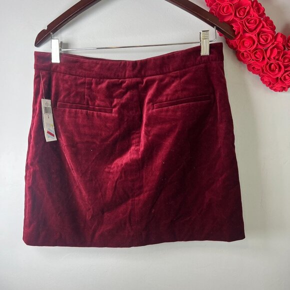 Lauren Ralph Lauren Womens BLACK LABEL Velvet Pencil Miniskirt Sz 8 Red - Picture 5 of 9